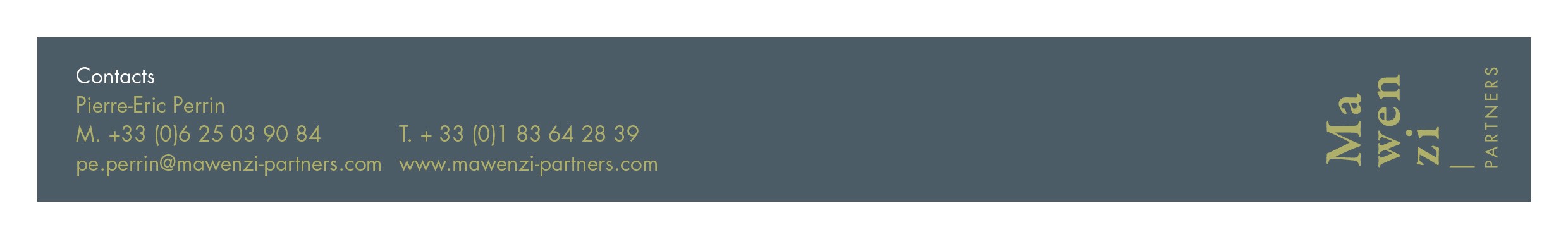 Pied de page de Regard Mawenzi Partners